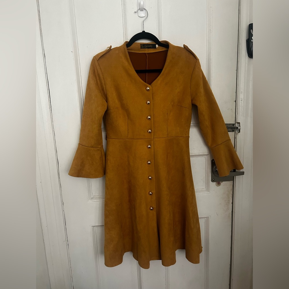 Mustard Button-Down Dress or Coat